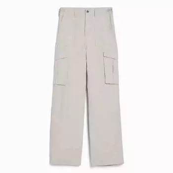 Брюки Bershka Adjustable Straight Cargo, серый