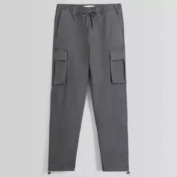 Брюки Bershka Cotton Cargo, серый