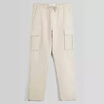 Брюки Bershka Cotton Cargo, светло-бежевый