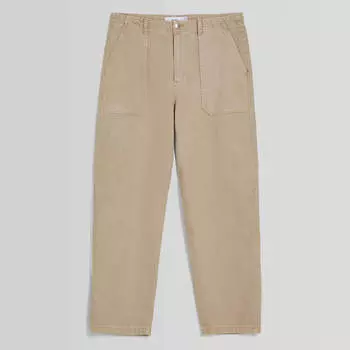 Брюки Bershka Cotton With Front Pocket Detail, светло-коричневый