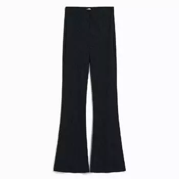 Брюки Bershka Flare Ribbed, серый