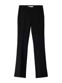 Брюки Bershka Flared Pleated Pants, черный