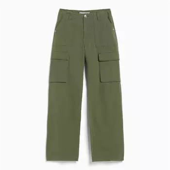 Брюки Bershka Long Coat With Stitching, хаки