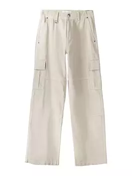 Брюки Bershka Loose fit Cargo Pants, песочный
