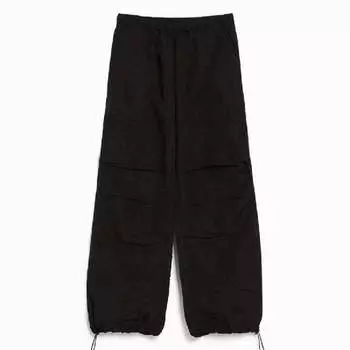 Брюки Bershka Nylon Parachute, черный