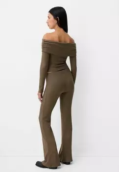 Брюки Bershka, темно-коричневый