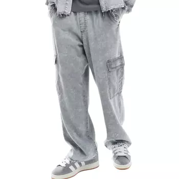 Брюки Bershka Washed, серый