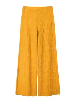 Брюки Bershka Wide leg Pants, цвет Curry