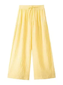 Брюки Bershka Wide leg Pants, цвет Lemon