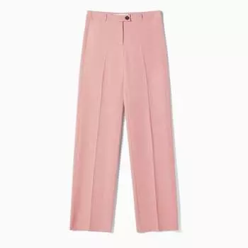 Брюки Bershka Wide-leg Tailored, розовый