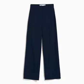 Брюки Bershka Wide-leg With Belt Loops, синий