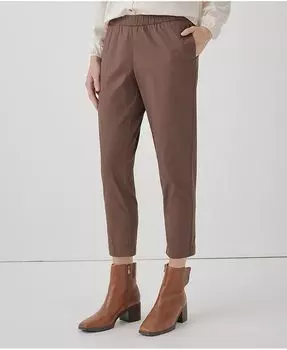 Брюки без шнурков из органического хлопка с начесом из твила Boulevard Pact, цвет Deep taupe