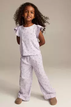 Брюки без застежек H&M, фиолетовый