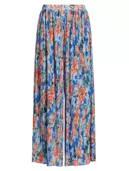 Брюки без застежек со складками Jasmine Elie Tahari, синий