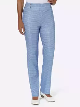 Брюки без застежки Classic Basics, цвет Eisblau + Eisblau-Kariert