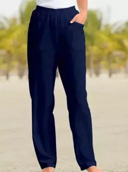 Брюки без застежки Classic Basics, цвет морской волны