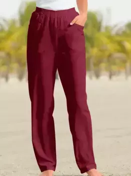 Брюки без застежки Classic Basics, красный