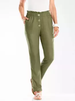 Брюки без застежки Classic Basics, оливковый