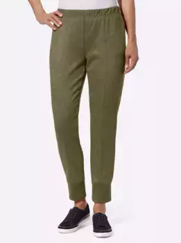 Брюки без застежки Classic Basics, оливковый