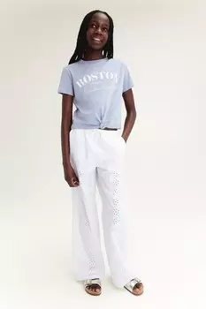 Брюки без застежки H&M, белый