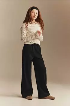 Брюки без застежки H&M, черный