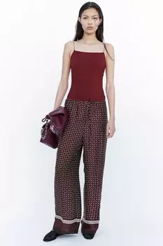Брюки без застежки H&M, красный