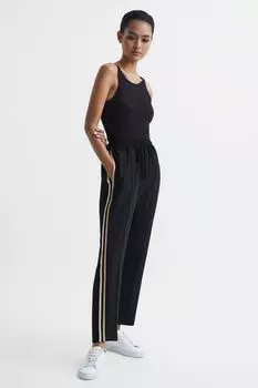 Брюки без застежки Odell с зауженными брючинами Reiss, черный