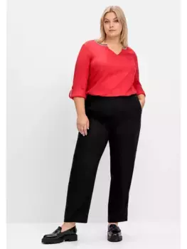 Брюки без застежки Sheego "Большие размеры", изготовлены из лиоцелла TENCEL, черный