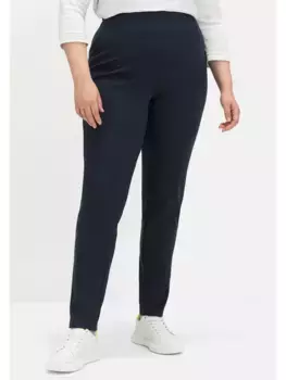 Брюки без застежки Sheego "больших размеров", изготовлены из высококачественного интерлока, синий
