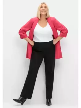 Брюки без застежки Sheego "больших размеров", из интерлока, с эластичным поясом, черный