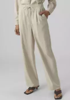 Брюки без застежки Vero Moda "VMJESMILO WIDE PANTS GA NOOS", с льном, цвет Silver Lining