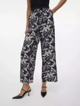 Брюки без застежки Vero Moda "VMJOSIE HW WIDE PANT WVN GA NOOS", синий