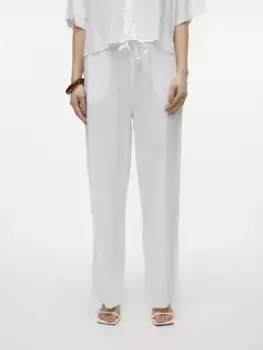 Брюки без застежки Vero Moda "VMLINN LINEN PANTS WVN NOOS", белый