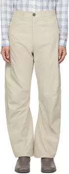 Брюки бежевого закругленного силуэта lesugiatelier