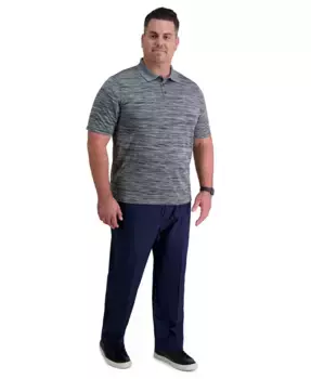 Брюки Big & Tall Cool Right Performance Flex Classic Fit с плоской передней частью Haggar, синий