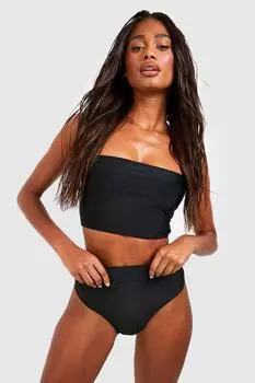Брюки-бикини essentials с высокой посадкой Boohoo, черный