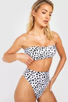 Брюки бикини с высокой посадкой dalmatian Boohoo, белый