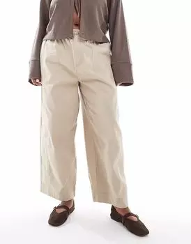 Брюки-бочки ASOS DESIGN Curve с эффектом потертости серо-коричневого цвета