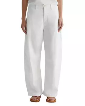 Брюки-бочки с высокой посадкой AG, коричневый/бежевый