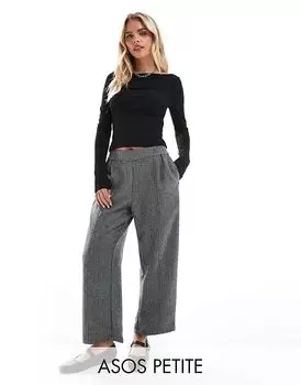 Брюки-бочки серого цвета с застежкой-молнией ASOS