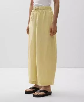 Брюки-бочонки из 100% льна Oysho, цвет Washed Lime