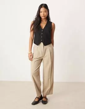 Брюки-бочонки Petite, нейтральный цвет ASOS DESIGN