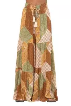 Брюки Boho Mix в горчичном цвете Multi Blue B