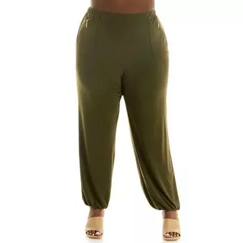 Брюки больших размеров Nina Leonard, цвет dark olive