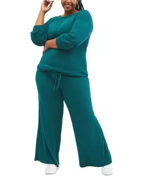Брюки большого размера under belly hacci для беременных с широкими штанинами Motherhood Maternity, синий