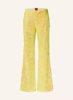 Брюки bootcut halinara с пайетками Hugo, желтый