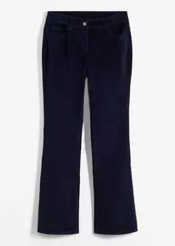 Брюки bootcut из эластичного вельвета Bpc Bonprix Collection, синий