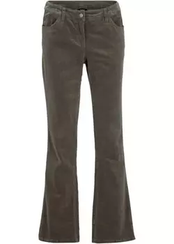 Брюки bootcut из эластичного вельвета Bpc Bonprix Collection, зеленый