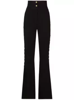 Брюки bootcut с завышенной талией и пуговицами DOLCE & GABBANA, черный