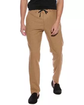 Брюки BOSS Hugo Boss из смеси шерсти с завязками на шнурке, коричневый